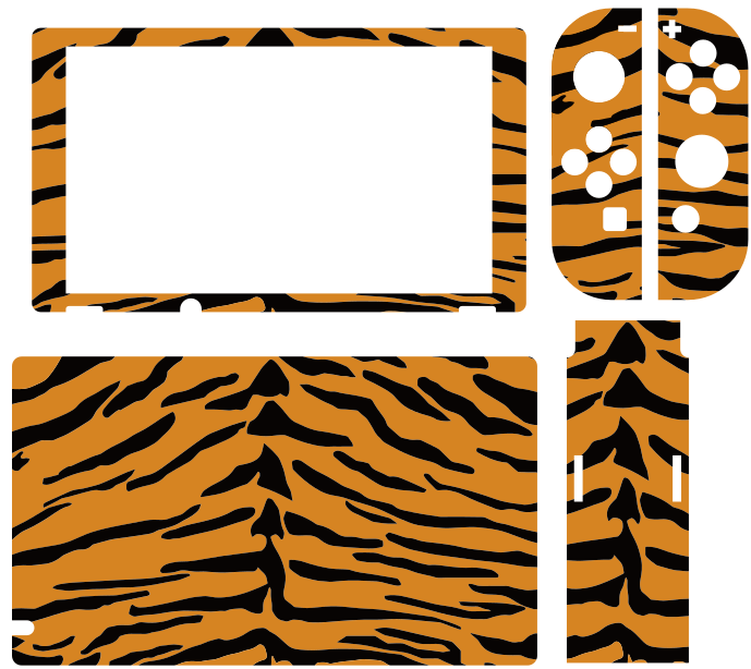 αυτοκόλλητο πορτοκαλί και μαύρη τίγρη μοτίβα nintendo - TenStickers