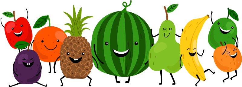 Funny smiling fruits kitchen sticker - TenStickers