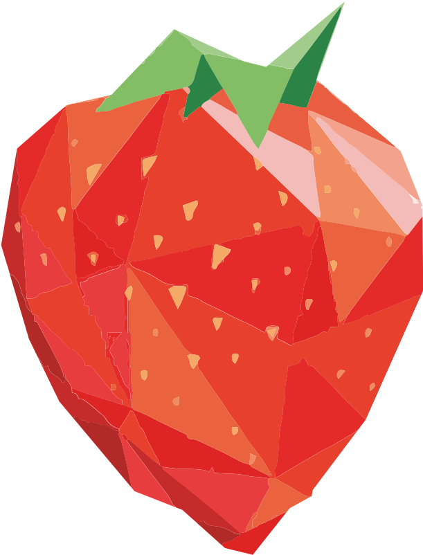 Vinilo de fruta diseño geométrico de fresa - TenVinilo