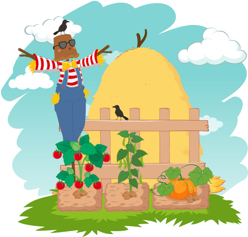 Vegetables in a blue sky kitchen wall sticker - TenStickers