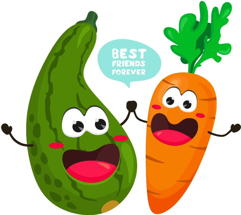 Funny carrot and zucchini sticker - TenStickers