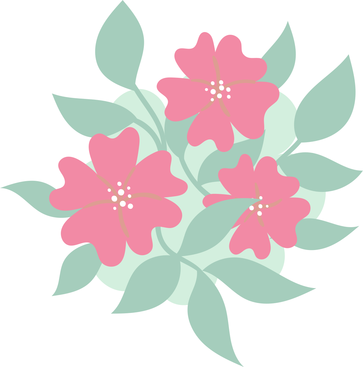 Wall sticker blush blossom composition - TenStickers