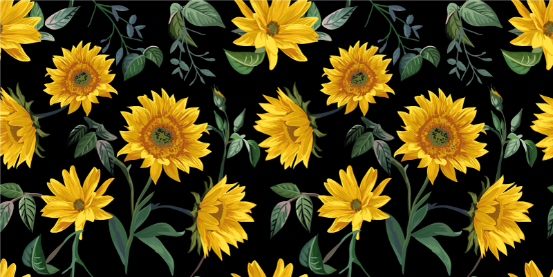 Klebefolie Möbel Blumen Vintage sonnenblume - TenStickers