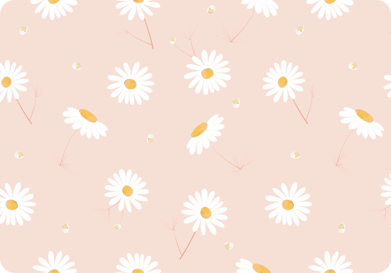 Autocolante para PC Flores margaridas brancas - TenStickers