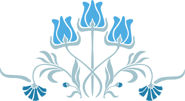 Adesivo flor motivo floral azul - TenStickers