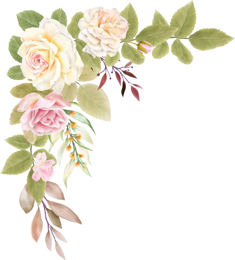 Vinilo de flor Rosas rosadas y blancas - TenVinilo