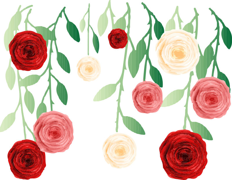 Es una suerte que Correctamente lo mismo Vinilo de flor Rosas colgantes - TenVinilo