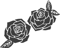 αυτοκόλλητο δύο λουλουδιών με δύο τριαντάφυλλα - TenStickers