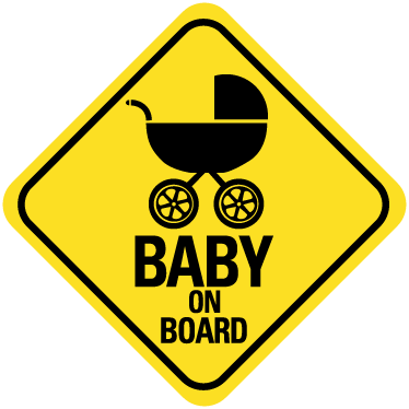 Baby on store board sticker