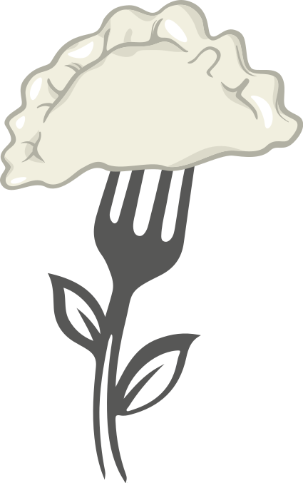 Naklejka na ścianę do kuchni pierogi na widelcu - TenStickers