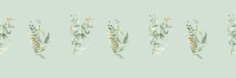 floral green leaf bouquets wall border sticker - TenStickers