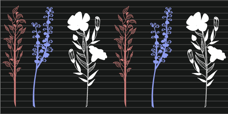 Zelišča divje rože vintage slog nalepka - TenStickers