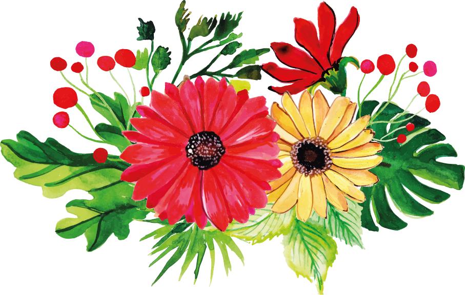 Vinilo flores Diferentes colores de girasoles. - TenVinilo