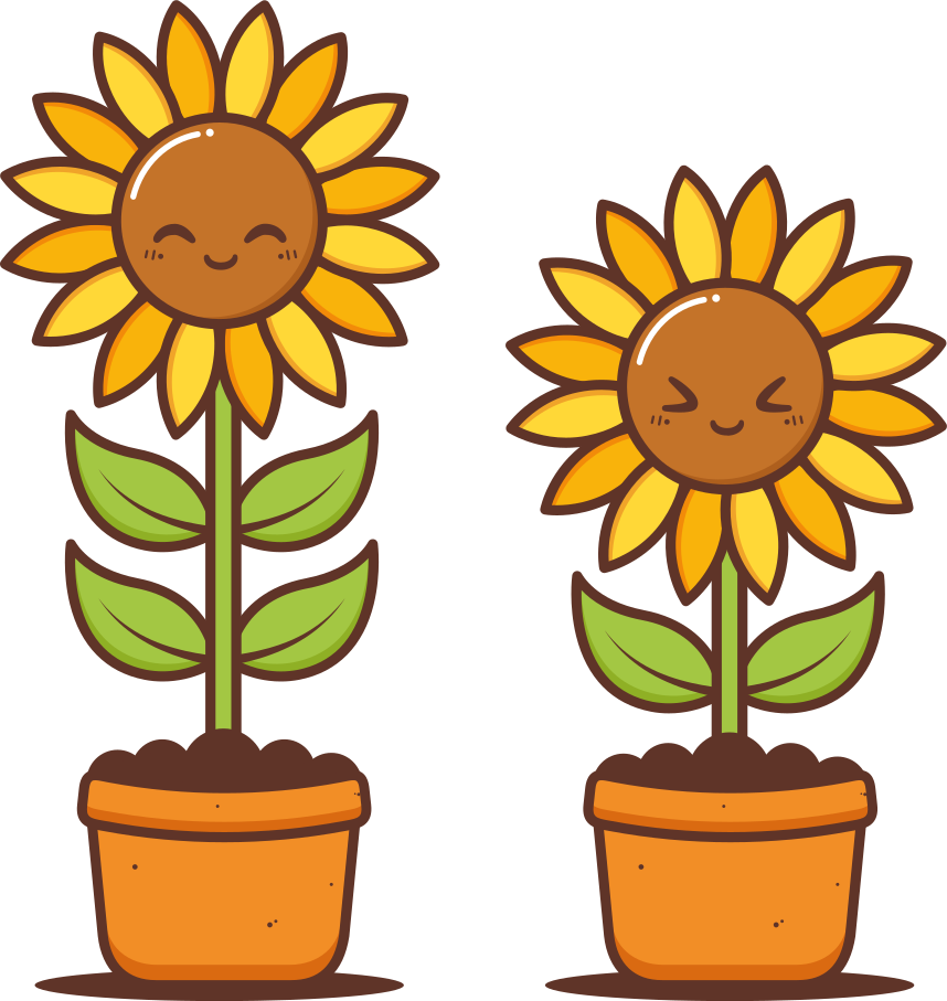 Vinilo para puerta Dos girasoles sonrientes - TenVinilo