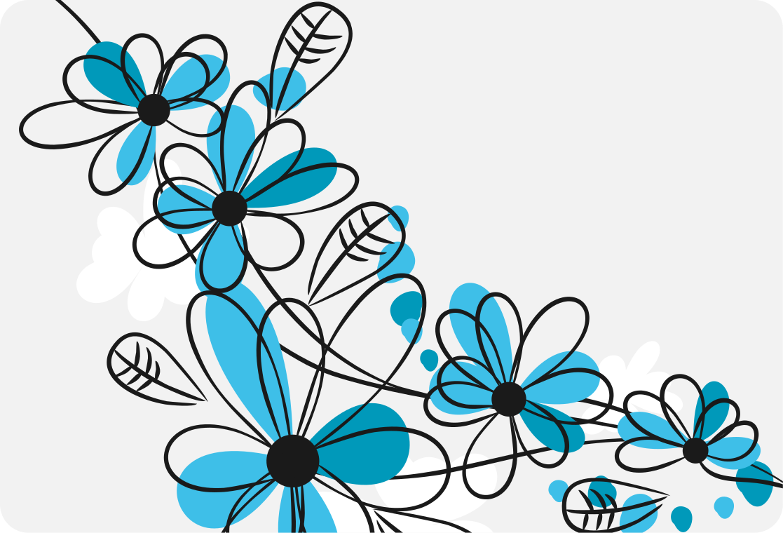 Pegatina para portátiles Silueta flor azul - TenVinilo