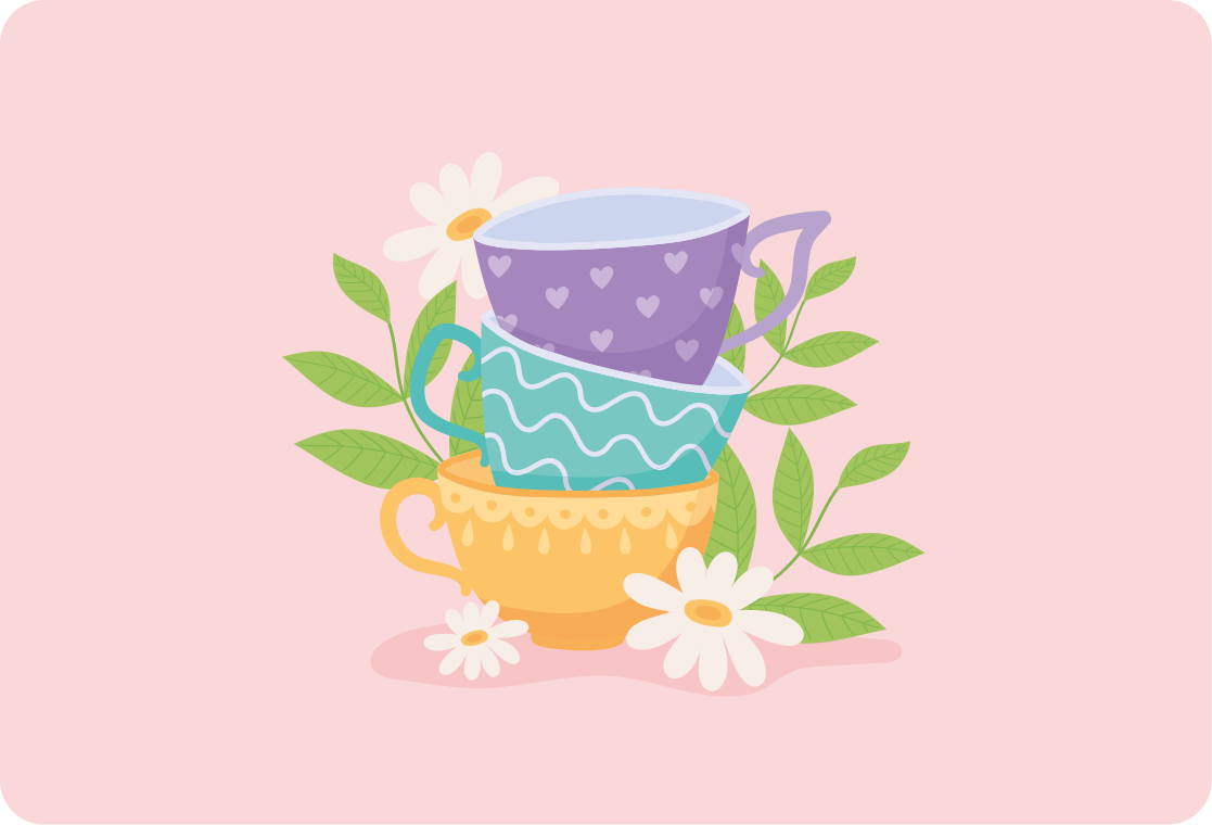 Teáscsésze virágokkal laptop bőr - TenStickers