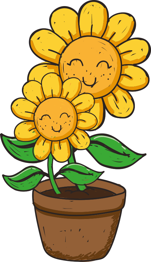 2 sončnice v nalepki za ena vrata - TenStickers