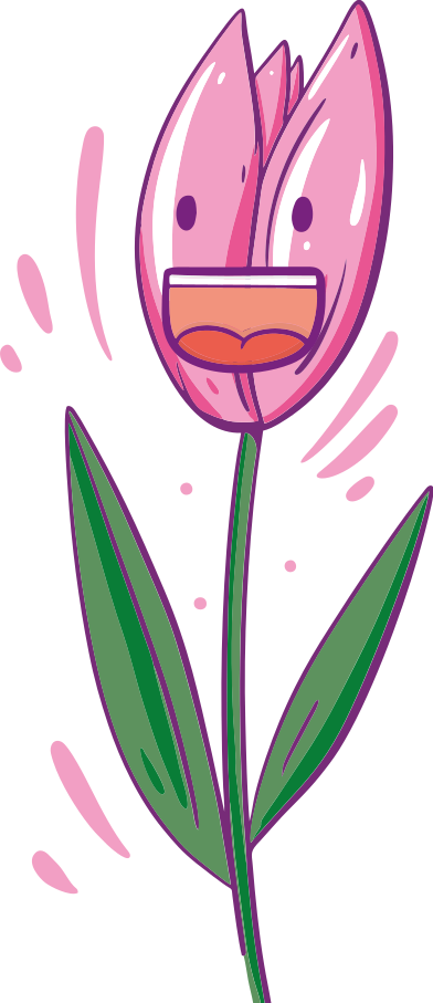 Autocolantes para portas Tulipa rosa gritando - TenStickers