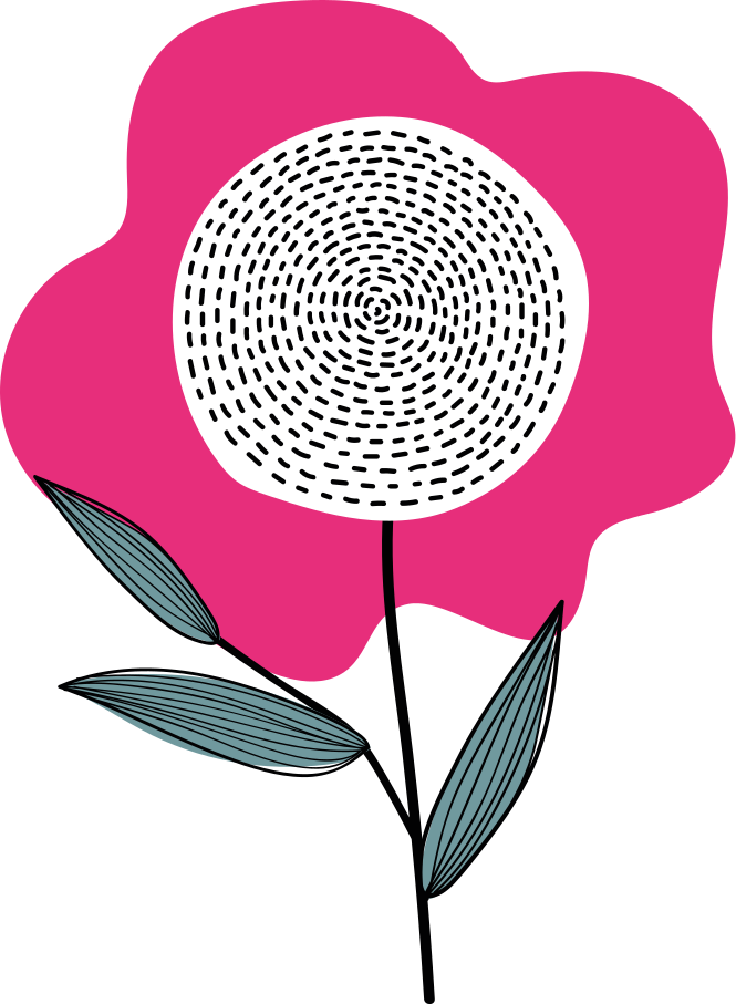 Pink flower with leaves laptop skins - TenStickers