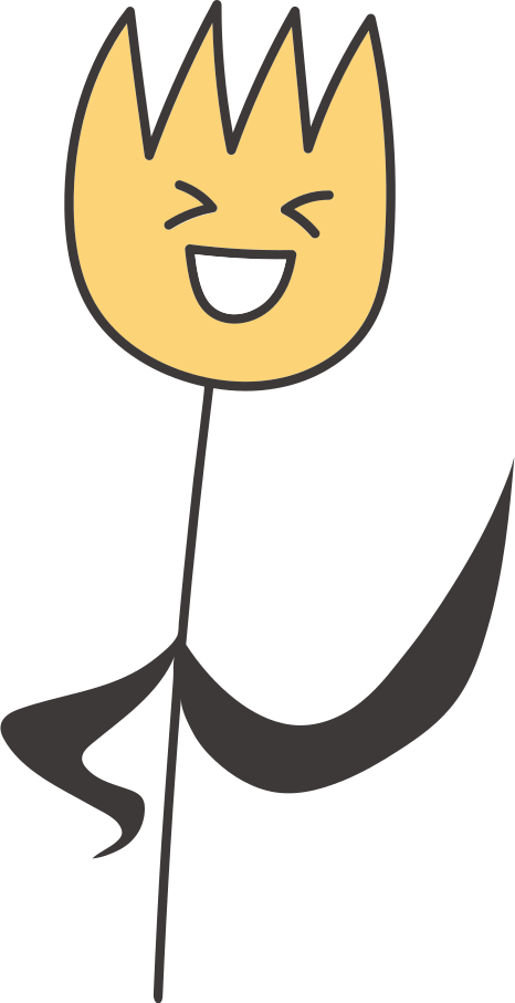 Autocolantes para portas Sorrindo e acenando uma flor branca - TenStickers