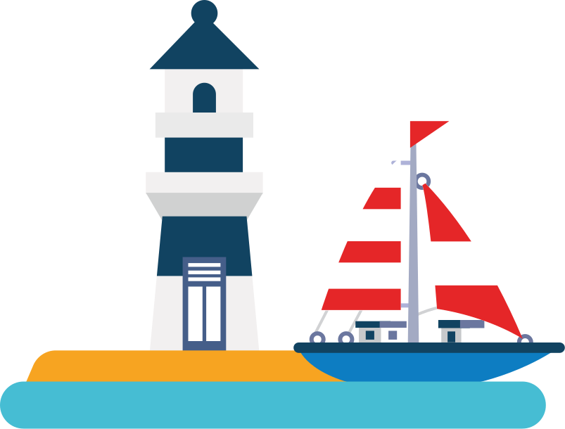 Blue lighthouse  marine wall sticker - TenStickers
