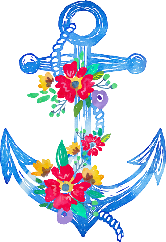 Watercolor anchor  marine wall sticker - TenStickers