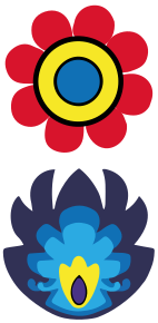 Long flower composition blue  bike sticker - TenStickers