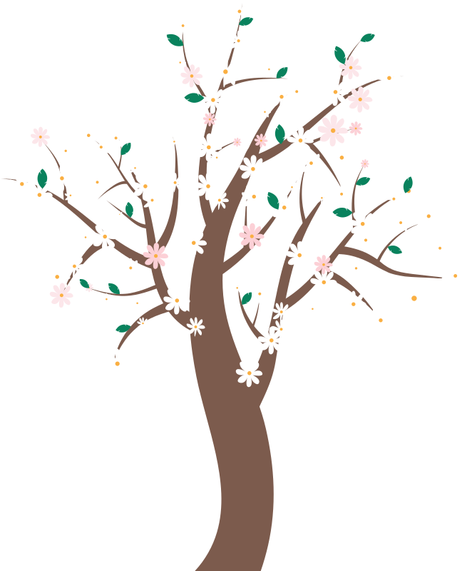 Vinilo flores Flores blancas en el arbol - TenVinilo