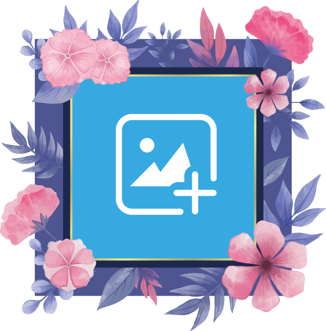 Vinilo para salón Marco de fotos floral - TenVinilo