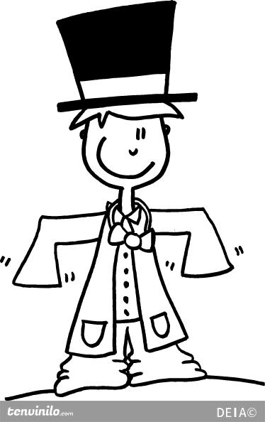 Tenstickers Kinderen Jongen In Pak Sticker tenstickers kopen in de aanbieding