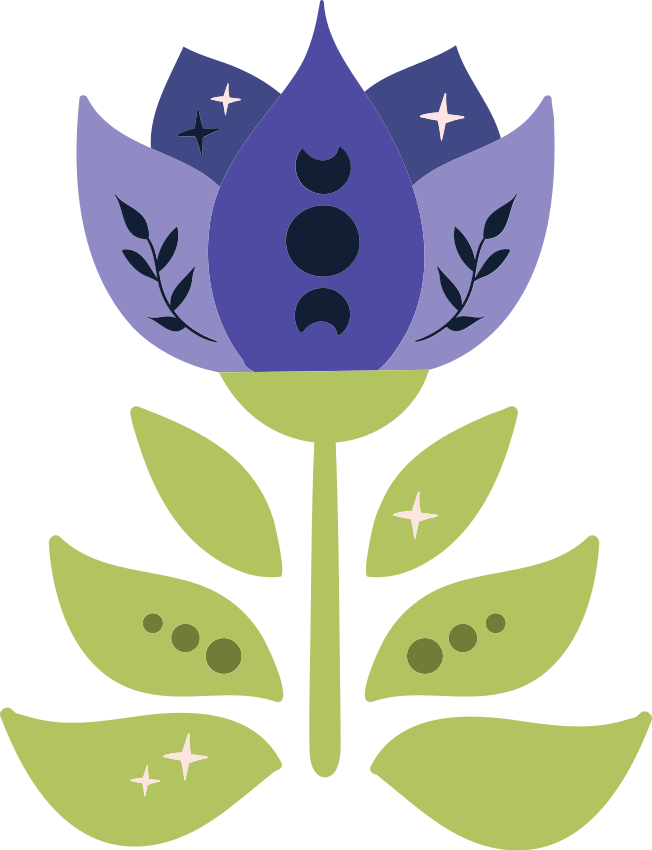 Trendig blommönster väggdekal - Tenstickers