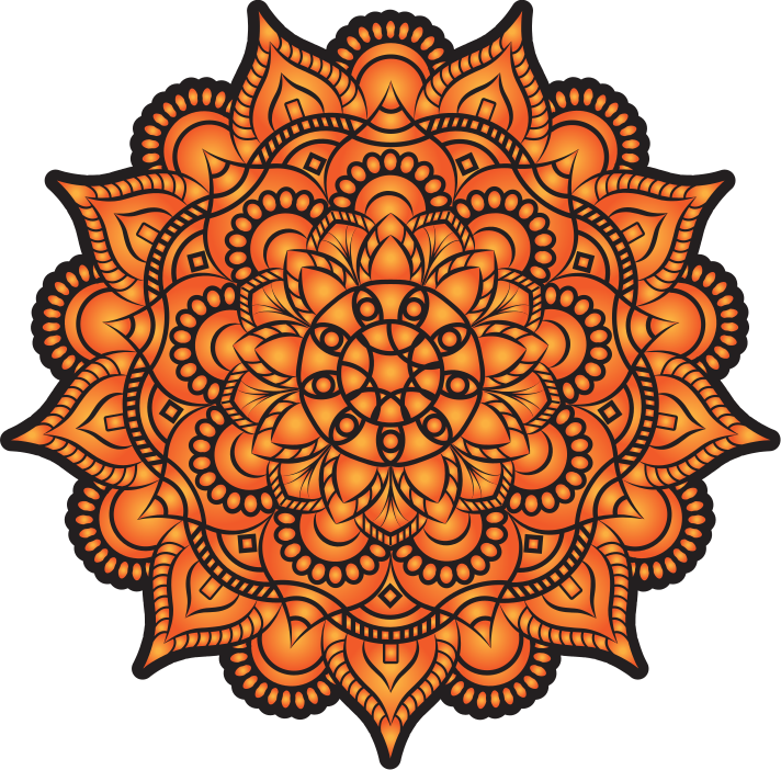 Orange  mandala wall sticker for bedroom - TenStickers