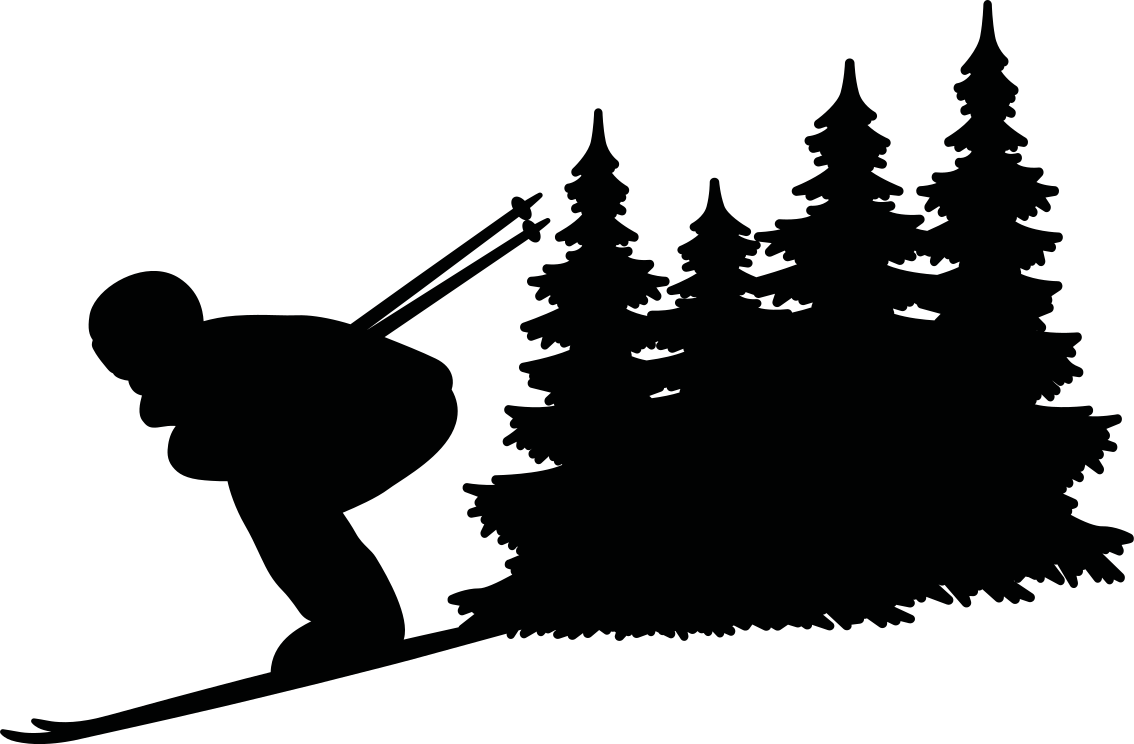 Extreme sports sticker skiing adventure scene - TenStickers