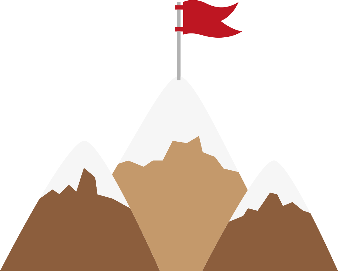 Mountains with a red flag nature wall decal - TenStickers