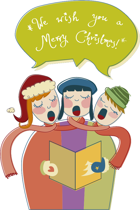 Carol Trio Christmas Sticker - TenStickers