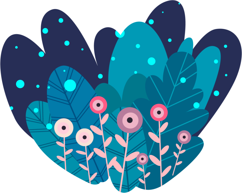 αυτοκόλλητο ροζ λουλούδι στο νυχτερινό τοίχο - TenStickers