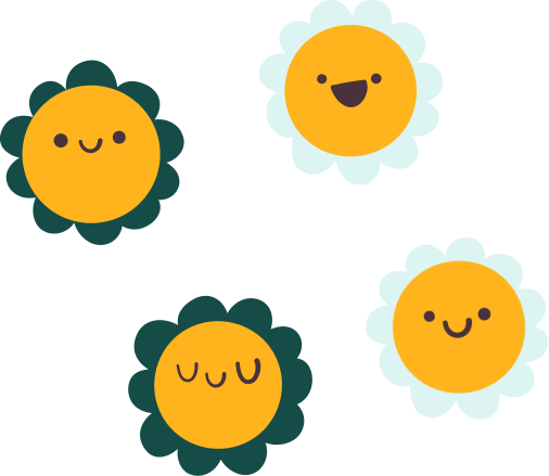 Neljä onnellista kukkatarra - Tenstickers