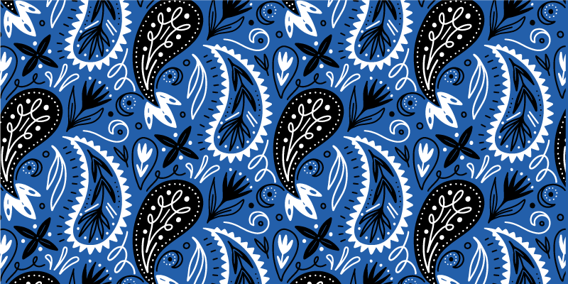 White and blue patterns furniture sticker - TenStickers