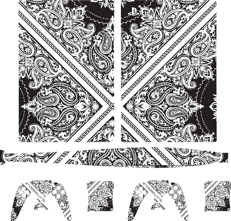 PlayStation Aufkleber monochrom paisley muster - TenStickers