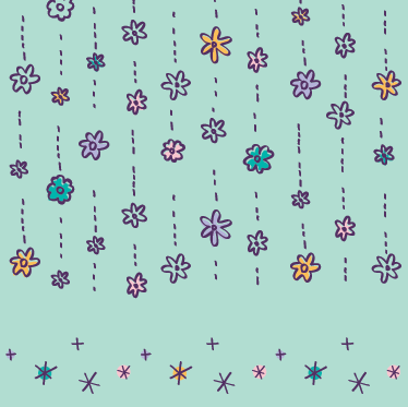 Regnende Blumen Vinylaufkleber - TenStickers