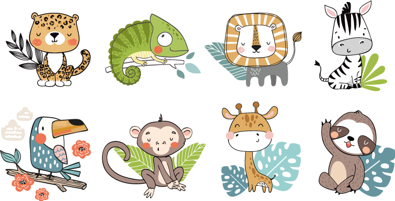 Sticker Animal Sauvage Animaux de la jungle nordique - TenStickers