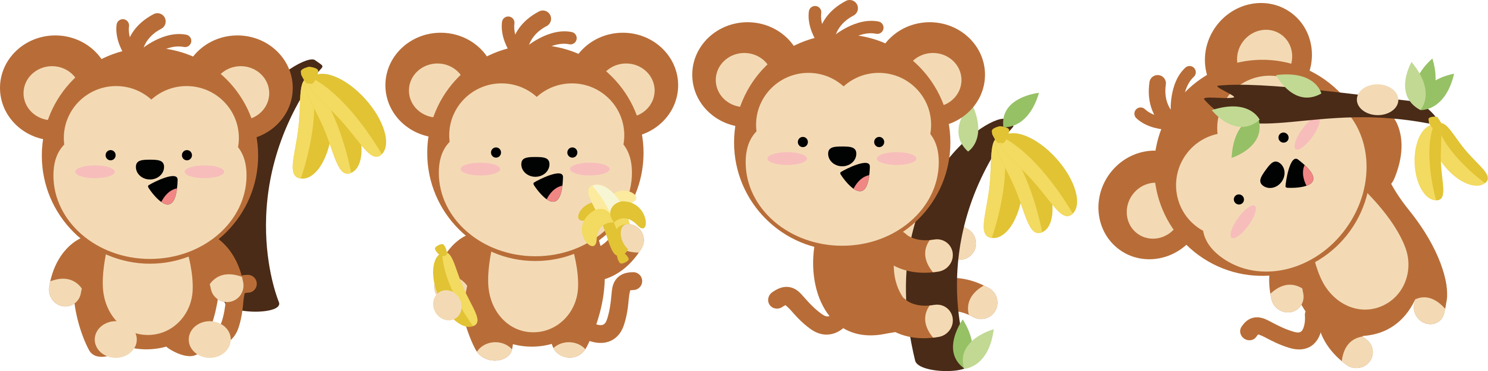 Autocolantes com animais selvagens Macacos bebês - TenStickers