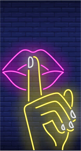 쉿 제스처 네온 사인 아이폰 스티커 - TenStickers