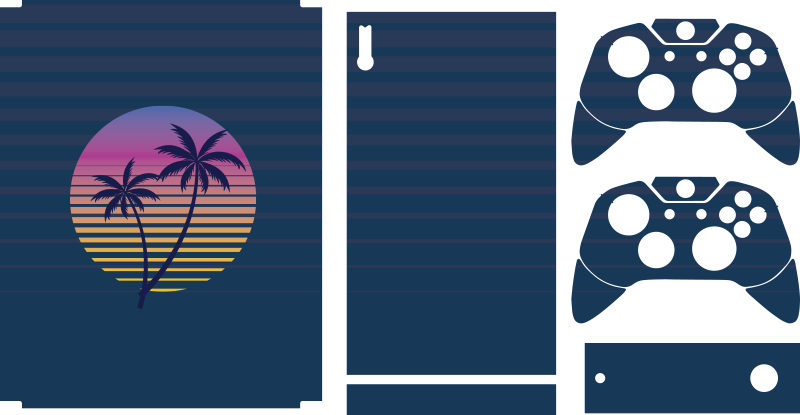 Retro tropický západ slnka pre xbox - Tenstickers