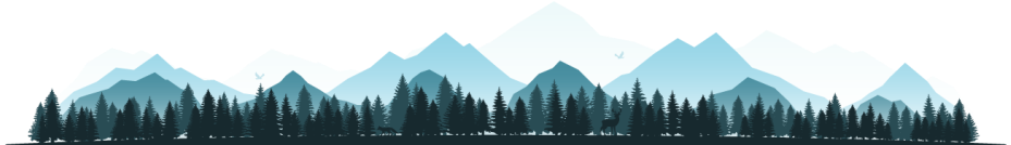 Silhouette mountain with trees nature sticker - TenStickers