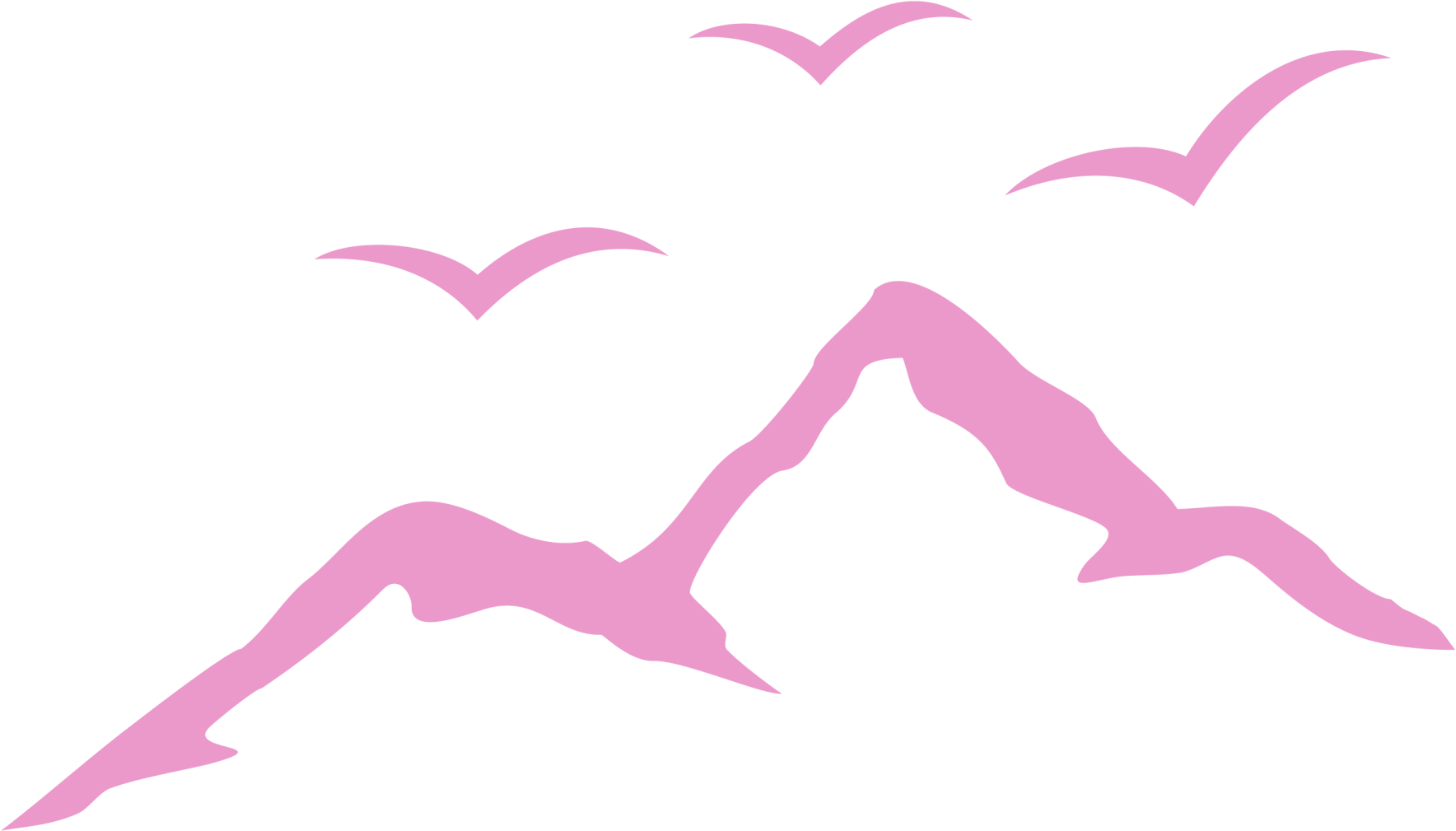 Nalepka gorska silhueta in ptice - TenStickers