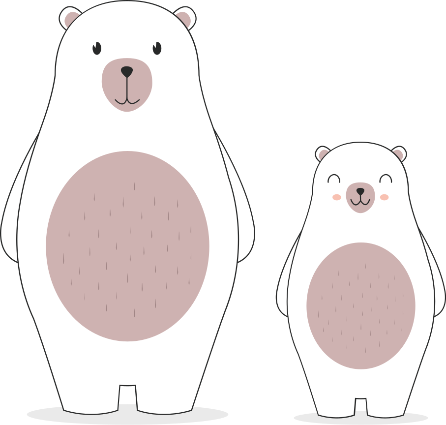 Vinilo pared animal Dos osos polares de dibujos animados - TenVinilo