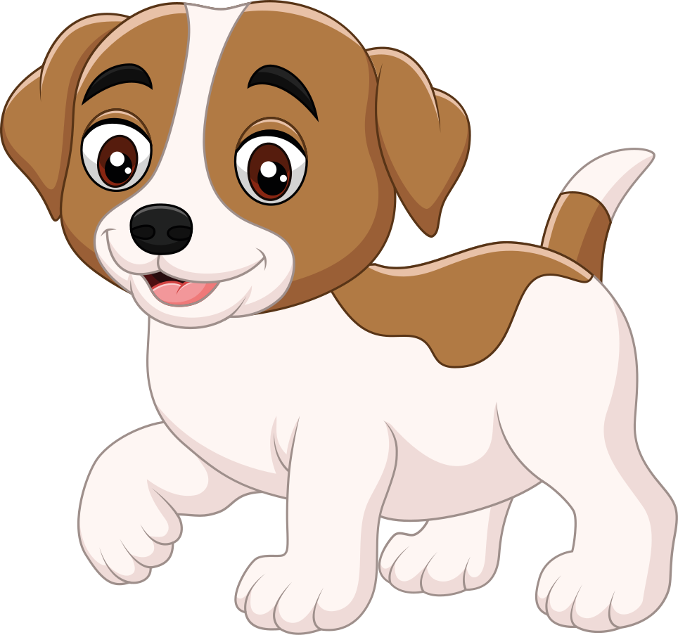 Happy little cartoon dog sticker - TenStickers
