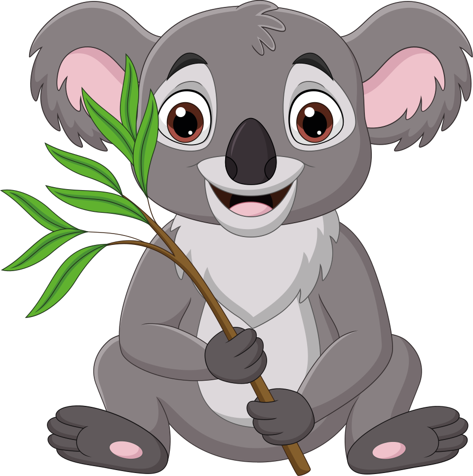 Happy cartoon koala sitting animal wall decal - TenStickers