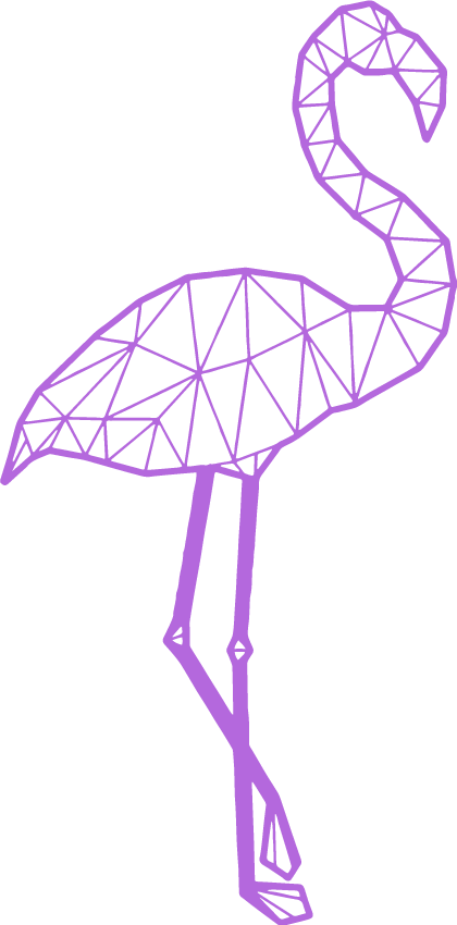 Geometrinen violetti flamingo lintutarra - Tenstickers